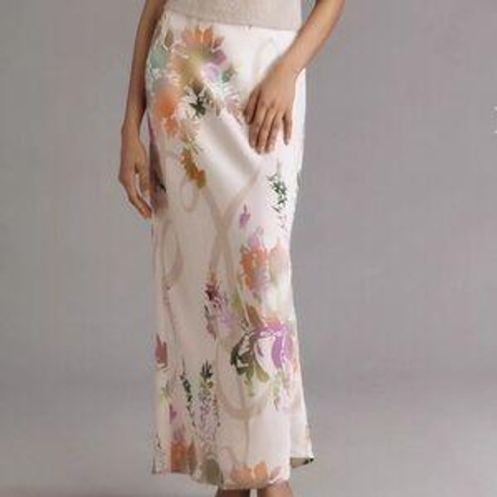 Anthropologie OB By A Tilda Maxi Slip Skirt Pearl Size XL New With Tags